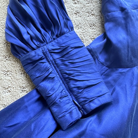 NWOT Zimmermann Lapis Blue Silk Wrap Mini Dress, Size AU 1 (US 6) - Picture 7 of 10